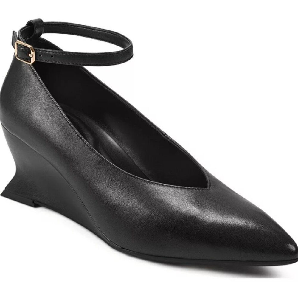 Aerosoles Isolda wedge leather pumps - black - 8.5